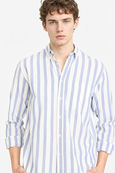 DeFacto 100% Cotton Striped Shirt D6114Ax26Sp