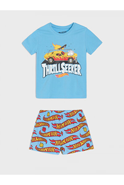 HOT WHEELS Pijama albastră din bumbac , 2 piese, 110 cm, 4-5 ani