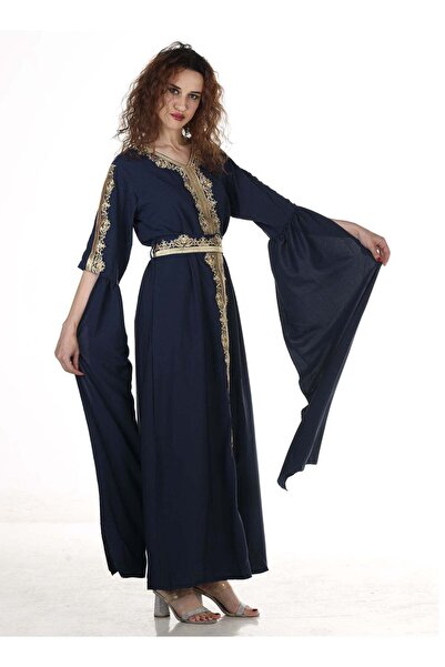 Generic Elegant Moroccan galabiya with golden embroidery