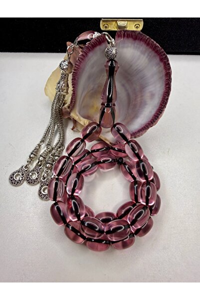 İskenderun Tesbihcilik سبحة من الخرز الأحمر الشفاف ذات الطراز القديم، ذات لون...