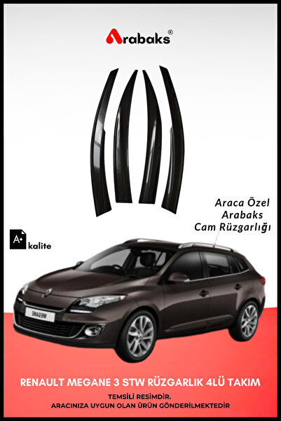 Arabaks Renault Megane 3 STW Cam Rüzgarlığı 4'lü Takım (MUGEN TİP, DAYANIKLI ...