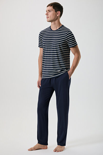 First Touch Soft-Textured Striped Pajama Set