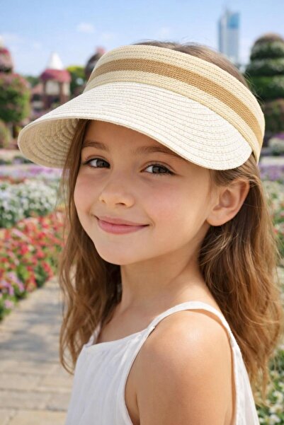 FELLMENS White Straw Visor Hat for Girls 10-18 Years Old