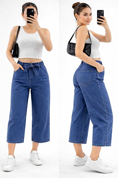 deniva Women's Oversized Trend Wide Leg Jeans (Denim) Shorts - the Trend of t...