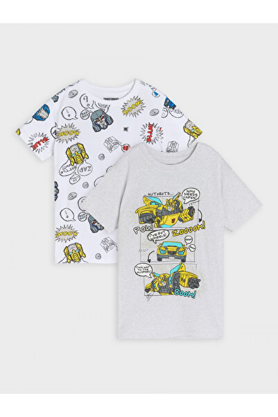 transformers Set de 2 tricouri cu mânecă scurtă din bumbac 110 CM 4-5 ani Gri