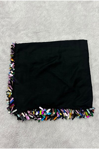 Muensu Siyah Pullu El İşi 4 Kenarı Yapılı Çeyizlik Yazma, El Yapımı Baget Pul...