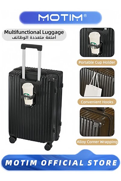 MOTIM حقيبة سفر قابلة للتوسيع، مصنوعة من البولي بروبيلين الصلب، مزودة بحامل أ...