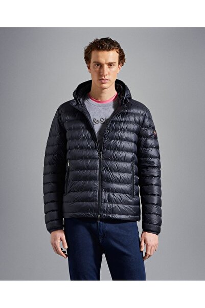 PAUL&SHARK Men's Down-Filled Hooded Zippered Navy Blue Coat C0P2008A-013