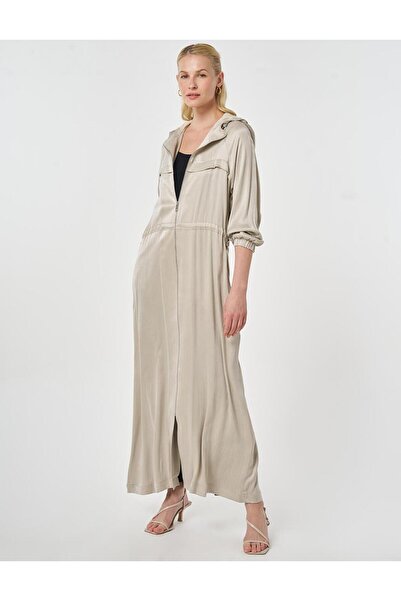 KYR Kapüşonlu Lyocell Giy Çık Taş