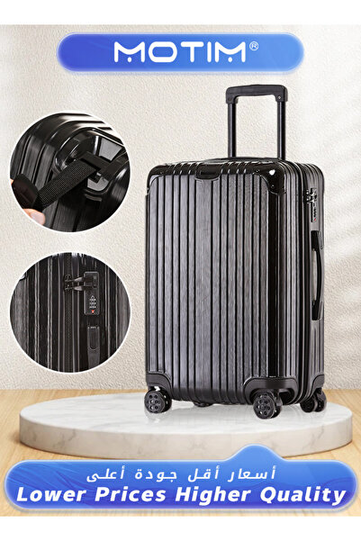 MOTIM حقيبة سفر خفيف صلبة مقاس 24 بوصة مصنوعة من مادة ABS، مزودة بأربع عجلات ...