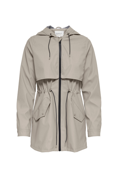 ONLY Normal Ekru Kadın Ceket ONLRACE SHORT RAINCOAT OTW