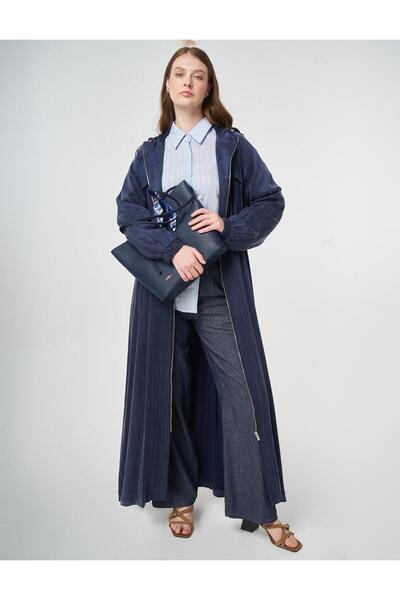 KYR Kapüşonlu Lyocell Giy Çık Koyu Lacivert