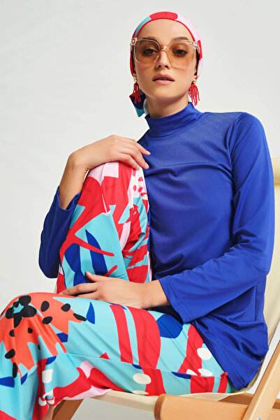 ALFASA Women's Hijab Swimsuit Patterned Zippered 5-Piece Hijab Swimsuit Set