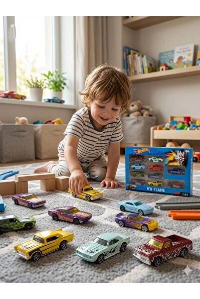 Bionic Hot Wheels HW Flame 10-Car Pack - 1:64 Scale Die-Cast Toy Cars Set for...