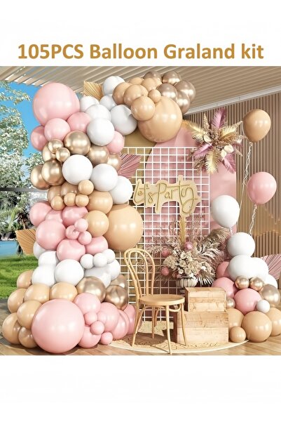 Generic Bohemian style balloon set, with balloons of multiple sizes, with tap...