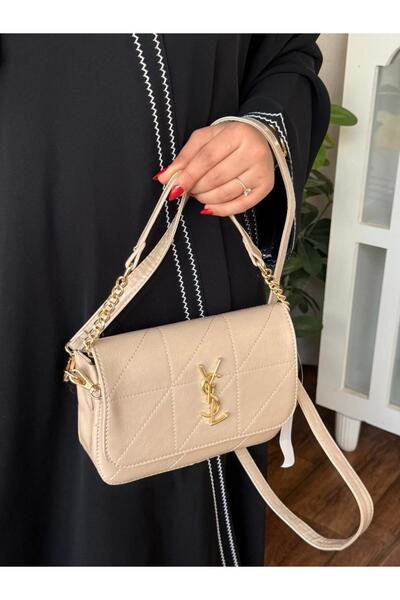 GENRAL Women's Shoulder Bag with accessories - beige color