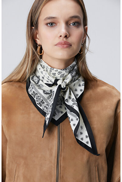 Network Beyaz Siyah Fular