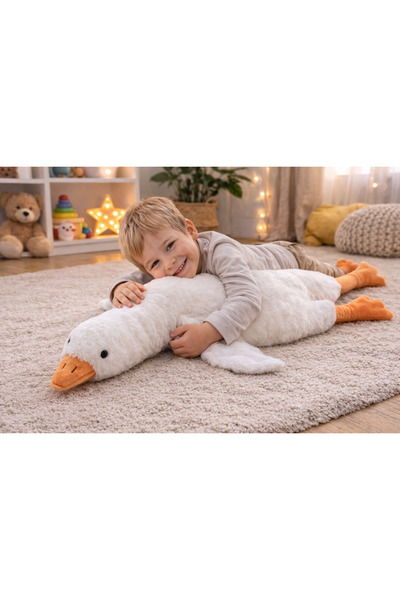 Cici Oyuncak 90 cm Dev Peluş Ördek Büyük Boy Yumuşacık Peluş Ördek Oyuncak Uy...