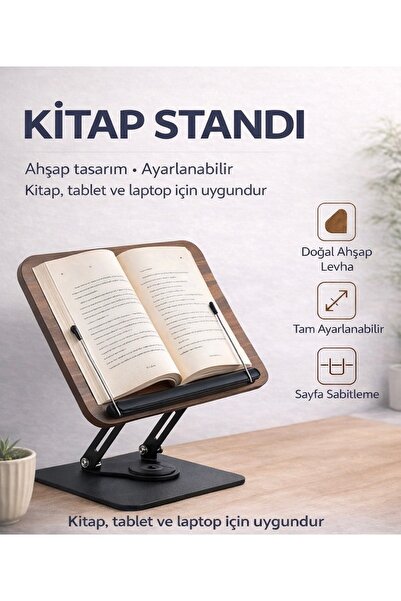 Voltico Ayarlanabilir Kitap Standı – Tablet ve Laptop Uyumlu Ergonomik 360 De...