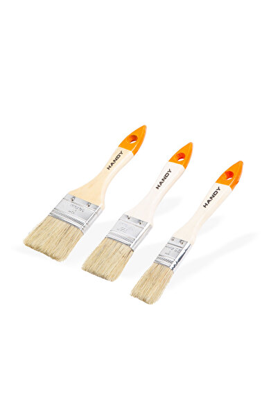 Handy Set pensule de vopsit - mâner din lemn - 3 perii / pachet