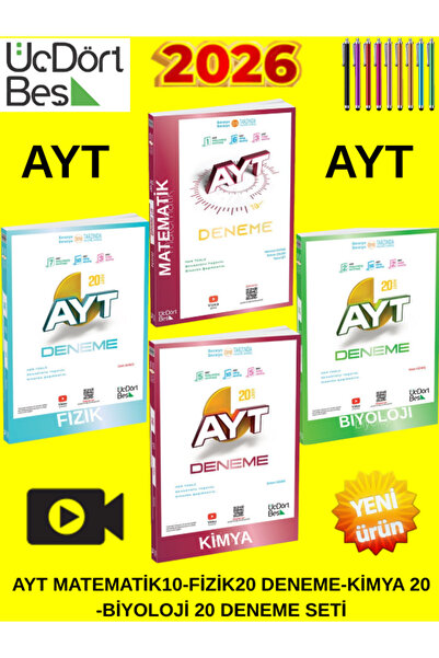 Üç Dört Beş Yayıncılık Güncel 2026 Müfredat Üçdörtbeş AYT Matematik-Fizik-Kim...