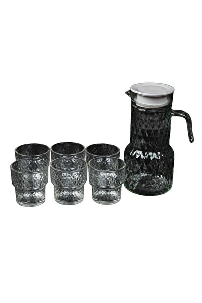 Crystal Drops 7 pcs Glass Water Jug & Tumbler Set