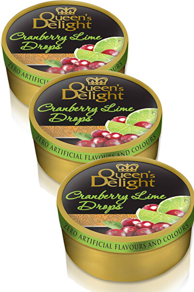 Queens Delight كرانبيري لايم (بنكهة التوت البري والليمون) سكر 150 جرام × 3 قطع