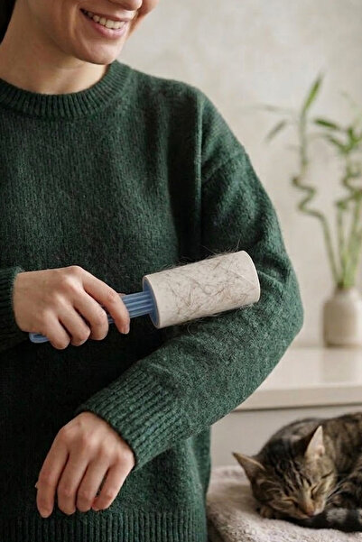 NESS HOME Myclean 60 Sheets Lint Collection Tape Roll Cat and Dog Hair Collec...