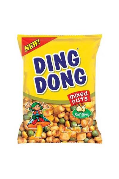Ding Dong MIXED NUTS REAL GARLIC FLV YELLOW 100GM