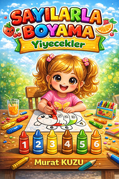 Enine Boyuna Eğitim 🍎   الرسم بالأرقام - الأطعمة (كتاب تلوين الأطعمة)