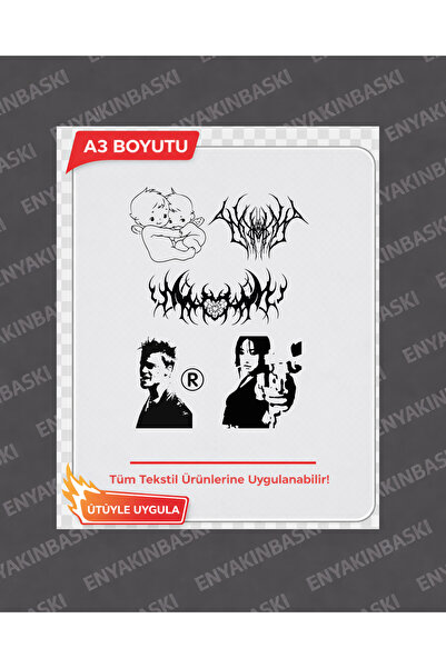 ENYAKINBASKI طباعة A3 Transfer GOTHIC – طباعة نقل التصاميم على القمصان |   يم...