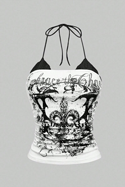 Köstebek Lace Li Detailed Strappy Embrace the Chaos Basic Blouse