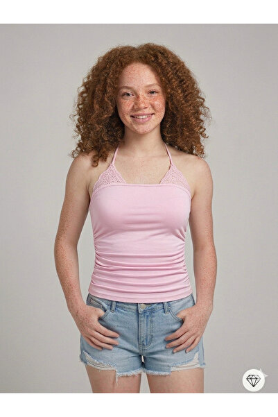 Köstebek Lace Detailed Strappy Knitted Stylish Blouse