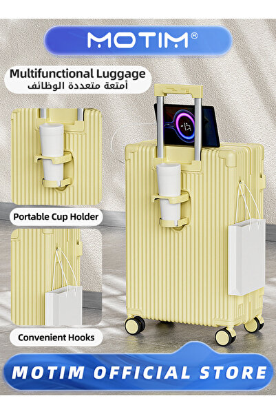 MOTIM Travel Luggage Carry-On Luggage with Spinner Wheels Aluminum Framed Car...