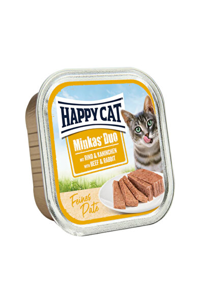 Happy Pet هابي كات مينكاس ديو لحم البقر والأرانب 100 جرام