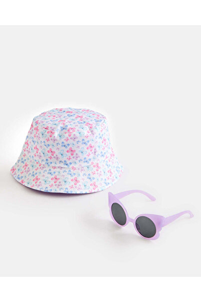 REDTAG Girls Purple Butterfly Sunglasses With Hat