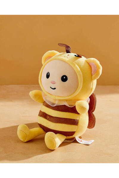 REDTAG Kids Yellow Marshmallow Plush Honey Bee Toy 20Cm