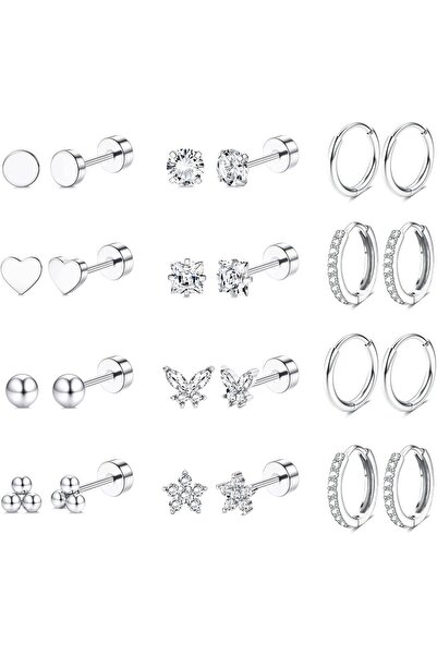 Generic Hypoallergenic 14K Gold Flat Back Earrings for Women Men Surgical Ste...