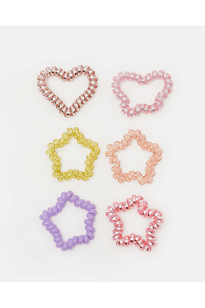 REDTAG Girls Assorted Embellished Hair Elastic Set (Pack of 6)