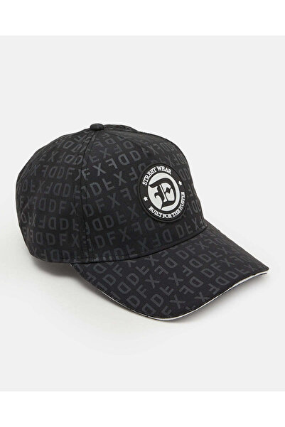 REDTAG Men Black Printed Cap