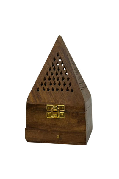 TEEBCOM Wooden Bakhoor Incense Burner, Pyramid shape (6" X4.5 ") | Fragrance ...