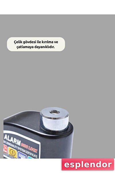 esplendor Alarm Disc Lock Water-Resistant 110Db Sound Security
