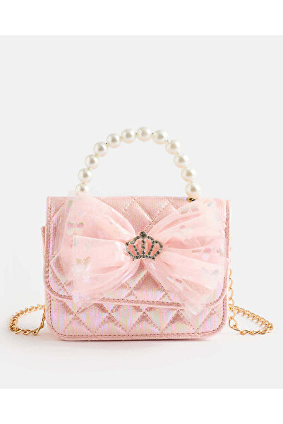 REDTAG Girls Pink Embellished Crossbody Bag