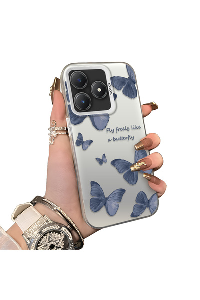 ucuc Realme C63 4G/C61 Compatible Hard Acrylic Back Silicone Edge Lens Protec...