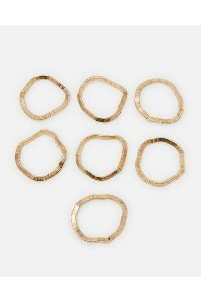 REDTAG أساور نسائية مزينة بالذهب (عبوة من 7 قطع)