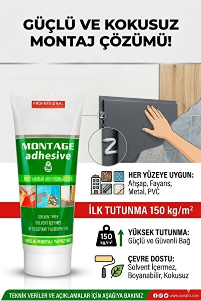 Primeaks Çok Güçlü Akrilik Montaj Yapıştırıcısı – PVC Panel, Süpürgelik, Kart...