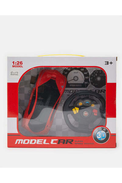 REDTAG سيارة تحكم عن بعد حمراء بمقياس 1:26 ثنائية القنوات مع إضاءة ثلاثية الأ...