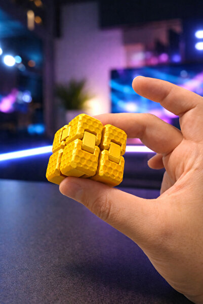 SHHOBİ Stres Küpü Sonsuz Dönen Küp Sarı Model - Hareketli Stres Atma Küpü Tır...