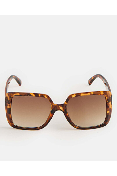 REDTAG نظارات شمسية بنية كبيرة الحجم للنساء