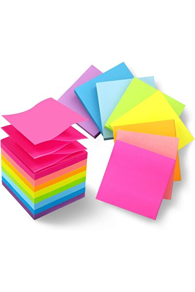 Arabest ملاحظات لاصقة 3x3 بألوان زاهية، ذاتية اللصق، لاصقة فائقة القوة